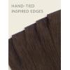 WENNALIFE Invisi Edge Clip in Hair Extensions Real Human Hair, 18 Inch 130g 7pcs Ombre Walnut Brown to Ash Brown and Bleach Blonde Seamless Clip in Extensions Remy Hair Clip Ins Invisible PU Skin Weft(G-#4 Chocolate Brown)