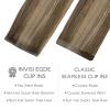 WENNALIFE Invisi Edge Clip in Hair Extensions Real Human Hair, 18 Inch 130g 7pcs Ombre Walnut Brown to Ash Brown and Bleach Blonde Seamless Clip in Extensions Remy Hair Clip Ins Invisible PU Skin Weft(I-#4/27 Balayage Chocolate Brown to Caramel Blonde)