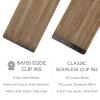 WENNALIFE Invisi Edge Clip in Hair Extensions Real Human Hair, 18 Inch 130g 7pcs Ombre Walnut Brown to Ash Brown and Bleach Blonde Seamless Clip in Extensions Remy Hair Clip Ins Invisible PU Skin Weft(I-#8/61/8 Balayage Dirty Blonde with Platinum Ends)