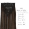 WENNALIFE Invisi Edge Clip in Hair Extensions Real Human Hair, 18 Inch 130g 7pcs Ombre Walnut Brown to Ash Brown and Bleach Blonde Seamless Clip in Extensions Remy Hair Clip Ins Invisible PU Skin Weft(L-#2/6/2 Balayage Dark Brown Mixed Chestnut Brown)