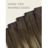 WENNALIFE Invisi Edge Clip in Hair Extensions Real Human Hair, 18 Inch 130g 7pcs Ombre Walnut Brown to Ash Brown and Bleach Blonde Seamless Clip in Extensions Remy Hair Clip Ins Invisible PU Skin Weft(G-#4/27/4 Balayage Chocolate Brown to Caramel Blonde)