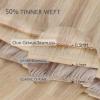 WENNALIFE Invisi Edge Clip in Hair Extensions Real Human Hair, 18 Inch 130g 7pcs Ombre Walnut Brown to Ash Brown and Bleach Blonde Seamless Clip in Extensions Remy Hair Clip Ins Invisible PU Skin Weft(L-#18A/613A Dirty Blonde Highlighted Bleach Blonde)