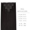 WENNALIFE Invisi Edge Clip in Hair Extensions Real Human Hair, 18 Inch 130g 7pcs Ombre Walnut Brown to Ash Brown and Bleach Blonde Seamless Clip in Extensions Remy Hair Clip Ins Invisible PU Skin Weft(L-#1B Natural Black)