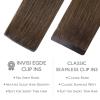 WENNALIFE Invisi Edge Clip in Hair Extensions Real Human Hair, 18 Inch 130g 7pcs Ombre Walnut Brown to Ash Brown and Bleach Blonde Seamless Clip in Extensions Remy Hair Clip Ins Invisible PU Skin Weft(I-#5 Muted Light Brown Brunette)