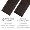 WENNALIFE Invisi Edge Clip in Hair Extensions Real Human Hair, 18 Inch 130g 7pcs Ombre Walnut Brown to Ash Brown and Bleach Blonde Seamless Clip in Extensions Remy Hair Clip Ins Invisible PU Skin Weft(I-#1/2/4 Ombre Dark Brown to Light Chestnut Brown)