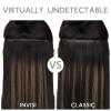 WENNALIFE Invisi Edge Clip in Hair Extensions Real Human Hair, 18 Inch 130g 7pcs Ombre Walnut Brown to Ash Brown and Bleach Blonde Seamless Clip in Extensions Remy Hair Clip Ins Invisible PU Skin Weft(I-#1B/6/1B Balayage Natural Black to Chestnut Brown)
