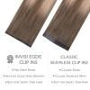 WENNALIFE Invisi Edge Clip in Hair Extensions Real Human Hair, 18 Inch 130g 7pcs Ombre Walnut Brown to Ash Brown and Bleach Blonde Seamless Clip in Extensions Remy Hair Clip Ins Invisible PU Skin Weft(I-#9/18/60 Balayage Sandy Brown to Platinum Blonde)