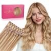 WENNALIFE Invisi Edge Clip in Hair Extensions Real Human Hair, 18 Inch 130g 7pcs Ombre Walnut Brown to Ash Brown and Bleach Blonde Seamless Clip in Extensions Remy Hair Clip Ins Invisible PU Skin Weft(I-#12A/18H Ash Beige Blonde Blend)