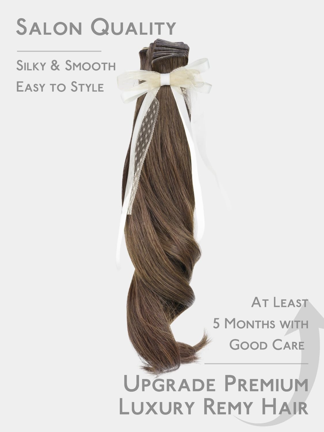imageWENNALIFE Genius Seamless Tape in Hair Extensions Real Human Hair 18 inch 50g 20pcs Light Ash Brown Tape in Hair Extensions Remy Human Hair Luxury Invisible Straight Hand Tied Inspired Edge Tape insG5 Muted Light Brown Brunette