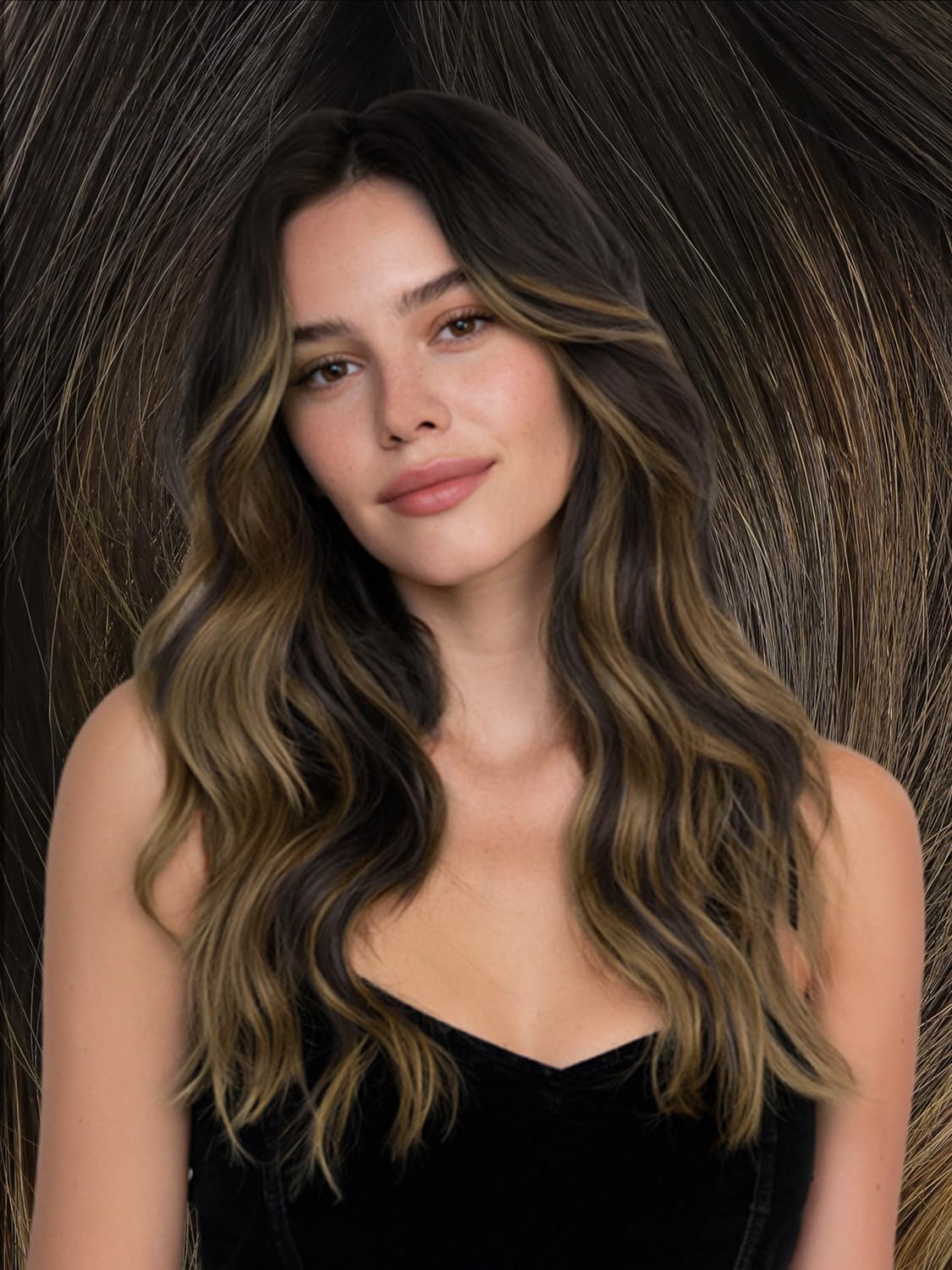imageWENNALIFE Genius Seamless Tape in Hair Extensions Real Human Hair 18 inch 50g 20pcs Light Ash Brown Tape in Hair Extensions Remy Human Hair Luxury Invisible Straight Hand Tied Inspired Edge Tape insG262 Balayage Dark Brown Mixed Chestnut Brown