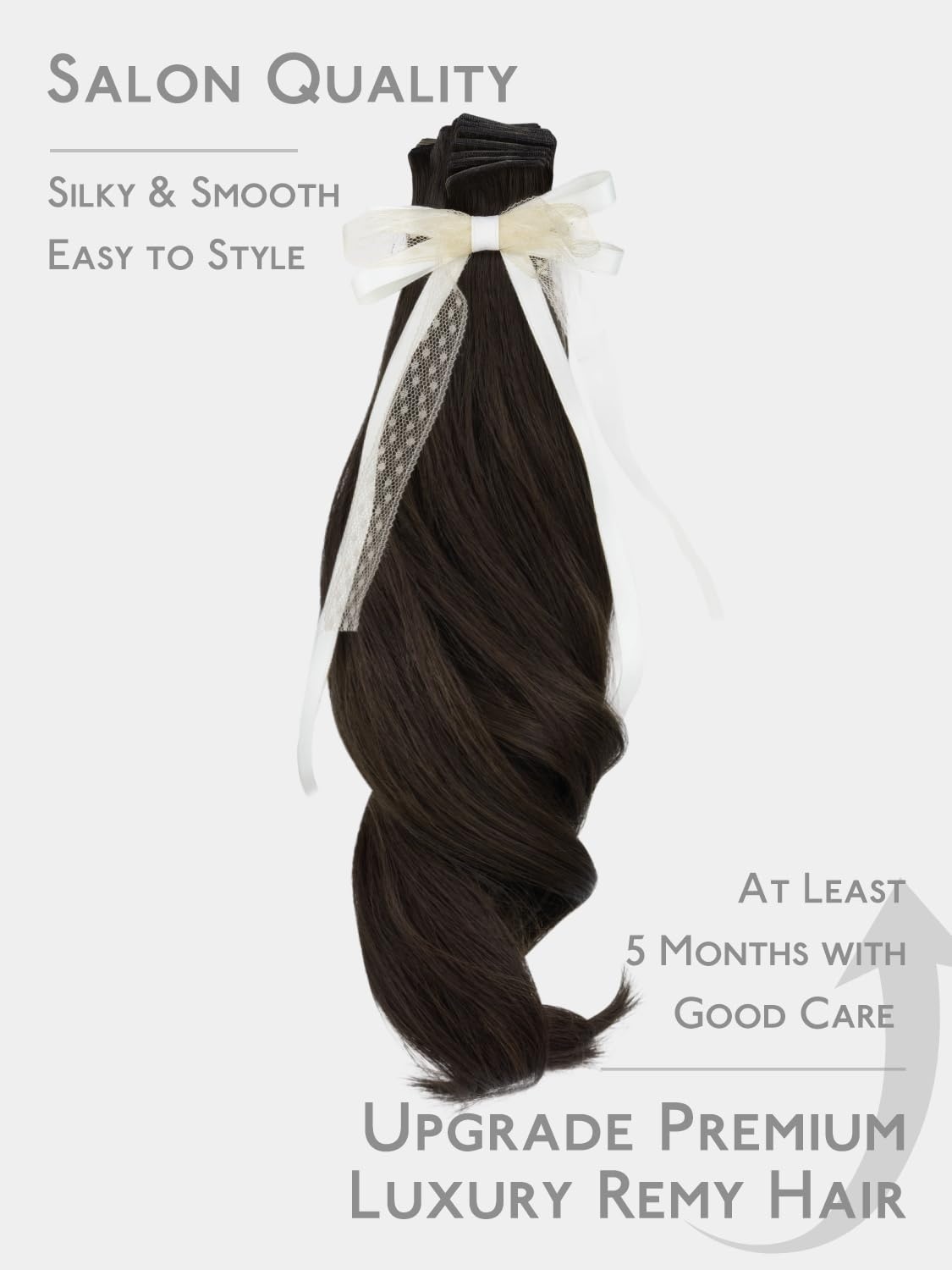 imageWENNALIFE Genius Seamless Tape in Hair Extensions Real Human Hair 18 inch 50g 20pcs Light Ash Brown Tape in Hair Extensions Remy Human Hair Luxury Invisible Straight Hand Tied Inspired Edge Tape insG2 Dark Brown