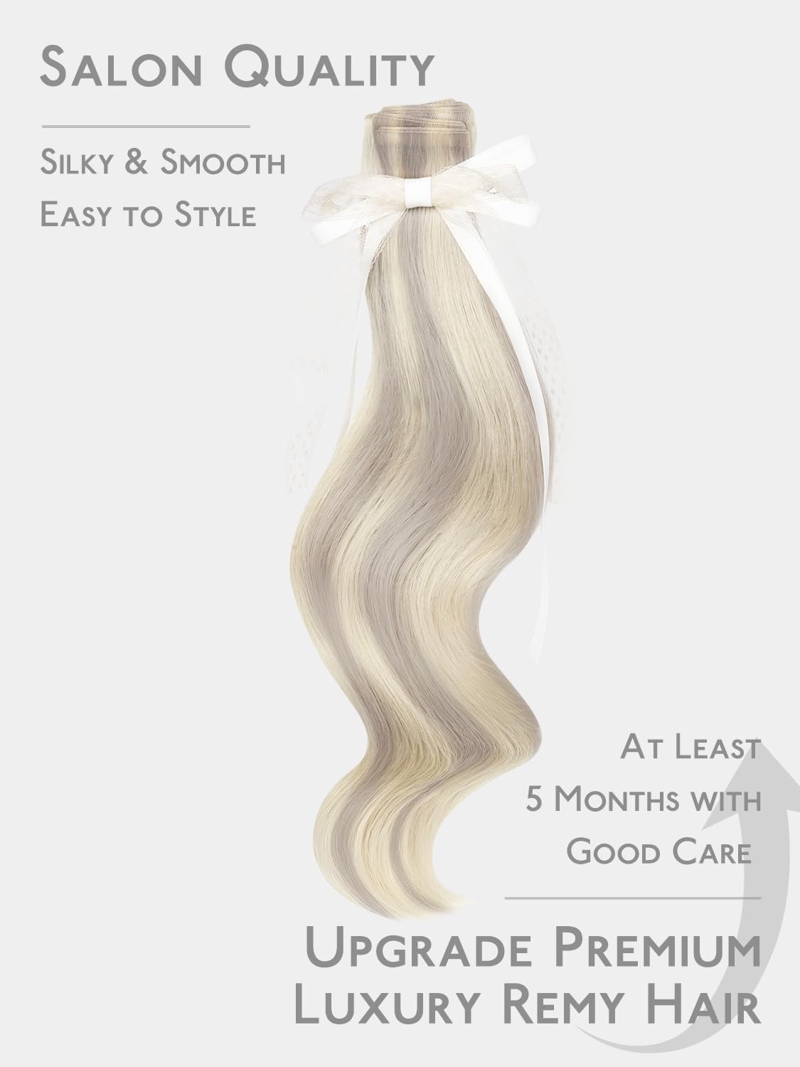 imageWENNALIFE Genius Seamless Tape in Hair Extensions Real Human Hair 18 inch 50g 20pcs Light Ash Brown Tape in Hair Extensions Remy Human Hair Luxury Invisible Straight Hand Tied Inspired Edge Tape insG17A60A Ash Blonde Highlighted Platinum Blonde