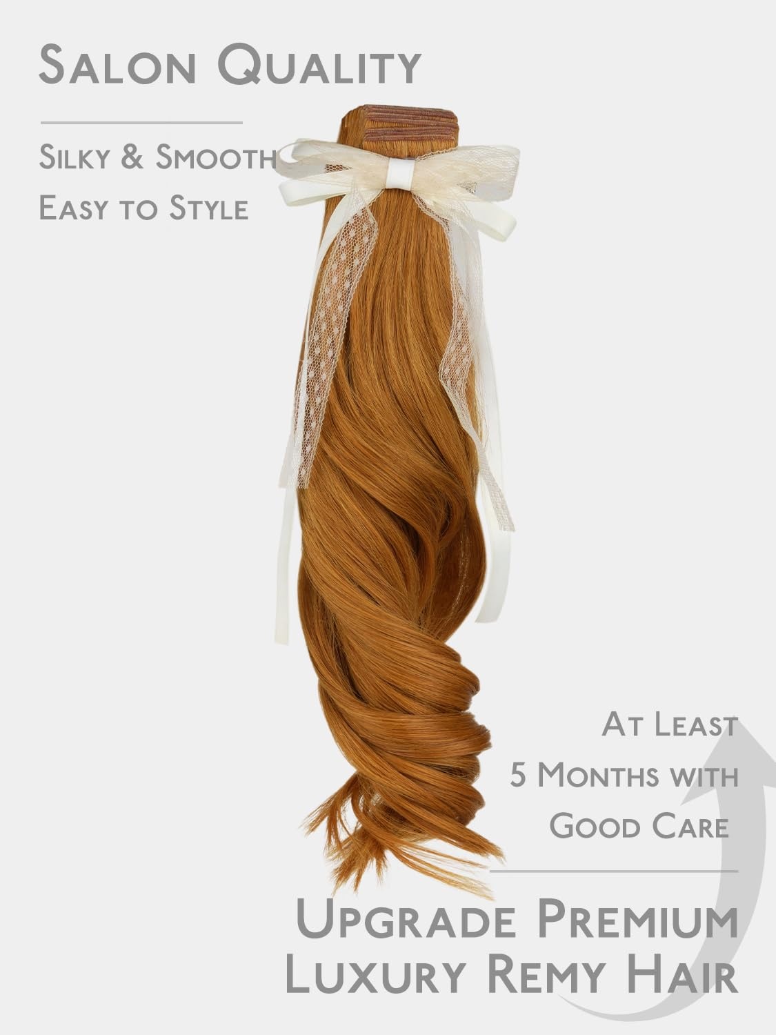 imageWENNALIFE Genius Seamless Tape in Hair Extensions Real Human Hair 18 inch 50g 20pcs Light Ash Brown Tape in Hair Extensions Remy Human Hair Luxury Invisible Straight Hand Tied Inspired Edge Tape insG30 Auburn Ginger