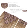 WENNALIFE Clip in Hair Extensions Real Human Hair, 22 Inch 150g 9pcs Human Hair Extensions Clip In Human Hair, Balayage Dirty Blonde with Platinum Ends Hair Extensions