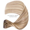 WENNALIFE Clip in Hair Extensions Real Human Hair, 22 Inch 150g 9pcs Human Hair Extensions Clip In Human Hair, Balayage Dirty Blonde with Platinum Ends Hair Extensions