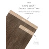 WENNALIFE Genius Seamless Tape in Hair Extensions Real Human Hair, 18 inch 50g 20pcs Light Ash Brown Tape in Hair Extensions Remy Human Hair Luxury Invisible Straight Hand Tied Inspired Edge Tape ins(8cm-#5 Muted Light Brown Brunette)
