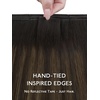 WENNALIFE Genius Seamless Tape in Hair Extensions Real Human Hair, 18 inch 50g 20pcs Light Ash Brown Tape in Hair Extensions Remy Human Hair Luxury Invisible Straight Hand Tied Inspired Edge Tape ins(G-#2/6/2 Balayage Dark Brown Mixed Chestnut Brown)