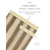WENNALIFE Genius Seamless Tape in Hair Extensions Real Human Hair, 18 inch 50g 20pcs Light Ash Brown Tape in Hair Extensions Remy Human Hair Luxury Invisible Straight Hand Tied Inspired Edge Tape ins(8cm-#8B/60B Ash Brown with Platinum Blonde Highlights)