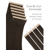 WENNALIFE Genius Seamless Tape in Hair Extensions Real Human Hair, 18 inch 50g 20pcs Light Ash Brown Tape in Hair Extensions Remy Human Hair Luxury Invisible Straight Hand Tied Inspired Edge Tape ins(8cm-#2A Light Dark Brown)