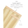 WENNALIFE Genius Seamless Tape in Hair Extensions Real Human Hair, 18 inch 50g 20pcs Light Ash Brown Tape in Hair Extensions Remy Human Hair Luxury Invisible Straight Hand Tied Inspired Edge Tape ins(8cm-#16/22 Light Blonde Highlighted Golden Blonde)