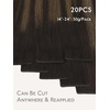 WENNALIFE Genius Seamless Tape in Hair Extensions Real Human Hair, 18 inch 50g 20pcs Light Ash Brown Tape in Hair Extensions Remy Human Hair Luxury Invisible Straight Hand Tied Inspired Edge Tape ins(G-#2/6/2 Balayage Dark Brown Mixed Chestnut Brown)