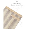 WENNALIFE Genius Seamless Tape in Hair Extensions Real Human Hair, 18 inch 50g 20pcs Light Ash Brown Tape in Hair Extensions Remy Human Hair Luxury Invisible Straight Hand Tied Inspired Edge Tape ins(8cm-#17A/60A Ash Blonde Highlighted Platinum Blonde)