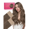 WENNALIFE Genius Seamless Tape in Hair Extensions Real Human Hair, 18 inch 50g 20pcs Light Ash Brown Tape in Hair Extensions Remy Human Hair Luxury Invisible Straight Hand Tied Inspired Edge Tape ins(8cm-#5 Muted Light Brown Brunette)