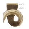 WENNALIFE Genius Seamless Tape in Hair Extensions Real Human Hair, 18 inch 50g 20pcs Light Ash Brown Tape in Hair Extensions Remy Human Hair Luxury Invisible Straight Hand Tied Inspired Edge Tape ins(8cm-#3/8/613 Ombre Walnut Brown to Ash Brown and Bleach Blonde)