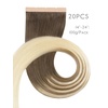 WENNALIFE Genius Seamless Tape in Hair Extensions Real Human Hair, 18 inch 50g 20pcs Light Ash Brown Tape in Hair Extensions Remy Human Hair Luxury Invisible Straight Hand Tied Inspired Edge Tape ins(8cm-#9/60 Ombre Sandy Brown to Platinum Blonde)