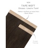 WENNALIFE Genius Seamless Tape in Hair Extensions Real Human Hair, 18 inch 50g 20pcs Light Ash Brown Tape in Hair Extensions Remy Human Hair Luxury Invisible Straight Hand Tied Inspired Edge Tape ins(8cm-#2A Light Dark Brown)