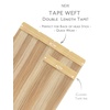 WENNALIFE Genius Seamless Tape in Hair Extensions Real Human Hair, 18 inch 50g 20pcs Light Ash Brown Tape in Hair Extensions Remy Human Hair Luxury Invisible Straight Hand Tied Inspired Edge Tape ins(8cm-#18A/613A Dirty Blonde Highlighted Bleach Blonde)