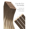 WENNALIFE Genius Seamless Tape in Hair Extensions Real Human Hair, 18 inch 50g 20pcs Light Ash Brown Tape in Hair Extensions Remy Human Hair Luxury Invisible Straight Hand Tied Inspired Edge Tape ins(8cm-#9/60 Ombre Sandy Brown to Platinum Blonde)