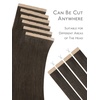 WENNALIFE Genius Seamless Tape in Hair Extensions Real Human Hair, 18 inch 50g 20pcs Light Ash Brown Tape in Hair Extensions Remy Human Hair Luxury Invisible Straight Hand Tied Inspired Edge Tape ins(8cm-#1C Cool Dark Brown)