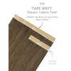 WENNALIFE Genius Seamless Tape in Hair Extensions Real Human Hair, 18 inch 50g 20pcs Light Ash Brown Tape in Hair Extensions Remy Human Hair Luxury Invisible Straight Hand Tied Inspired Edge Tape ins(8cm-#3/8/613 Ombre Walnut Brown to Ash Brown and Bleach Blonde)