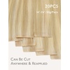 WENNALIFE Genius Seamless Tape in Hair Extensions Real Human Hair, 18 inch 50g 20pcs Light Ash Brown Tape in Hair Extensions Remy Human Hair Luxury Invisible Straight Hand Tied Inspired Edge Tape ins(G-#16/22 Light Blonde Highlighted Golden Blonde)