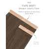 WENNALIFE Genius Seamless Tape in Hair Extensions Real Human Hair, 18 inch 50g 20pcs Light Ash Brown Tape in Hair Extensions Remy Human Hair Luxury Invisible Straight Hand Tied Inspired Edge Tape ins(8cm-#9/60 Ombre Sandy Brown to Platinum Blonde)