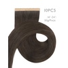WENNALIFE Genius Seamless Tape in Hair Extensions Real Human Hair, 18 inch 50g 20pcs Light Ash Brown Tape in Hair Extensions Remy Human Hair Luxury Invisible Straight Hand Tied Inspired Edge Tape ins(8cm-#1C Cool Dark Brown)