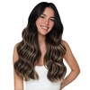 WENNALIFE Genius Seamless Tape in Hair Extensions Real Human Hair, 18 inch 50g 20pcs Light Ash Brown Tape in Hair Extensions Remy Human Hair Luxury Invisible Straight Hand Tied Inspired Edge Tape ins(G-#1B/6/1B Balayage Natural Black to Chestnut Brown)