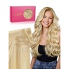 WENNALIFE Genius Seamless Tape in Hair Extensions Real Human Hair, 18 inch 50g 20pcs Light Ash Brown Tape in Hair Extensions Remy Human Hair Luxury Invisible Straight Hand Tied Inspired Edge Tape ins(G-#16/22 Light Blonde Highlighted Golden Blonde)