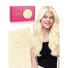 WENNALIFE Genius Seamless Tape in Hair Extensions Real Human Hair, 18 inch 50g 20pcs Light Ash Brown Tape in Hair Extensions Remy Human Hair Luxury Invisible Straight Hand Tied Inspired Edge Tape ins(G-#60A Platinum Blonde)