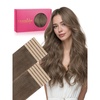 WENNALIFE Genius Seamless Tape in Hair Extensions Real Human Hair, 18 inch 50g 20pcs Light Ash Brown Tape in Hair Extensions Remy Human Hair Luxury Invisible Straight Hand Tied Inspired Edge Tape ins(8cm-#5 Light Ash Brown)