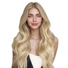 WENNALIFE Genius Seamless Tape in Hair Extensions Real Human Hair, 18 inch 50g 20pcs Light Ash Brown Tape in Hair Extensions Remy Human Hair Luxury Invisible Straight Hand Tied Inspired Edge Tape ins(8cm-#18E/90A Balayage Dirty Blonde to White Blonde)
