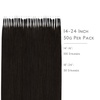 WENNALIFE Nano Bead Hair Extensions, 50g 100s 16 Inch Dark Brown Real Human Hair for Women Invisible Nano Ring Remy Hair Extensiones De Cabello Humano Fusion Installation