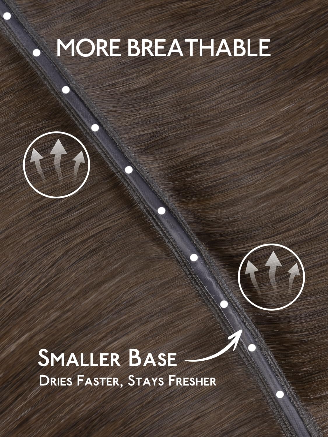 image:imageWENNALIFE 3PCS Butterfly Weft Hair Extensions Human Hair 14 Inch 80g Balayage Dark Brown Mixed Chestnut Brown Genius Sew in Hair Extensions Real Human Hair Add Volume and Length Invisible ExtensionsD5 Muted Light Brown Brunette