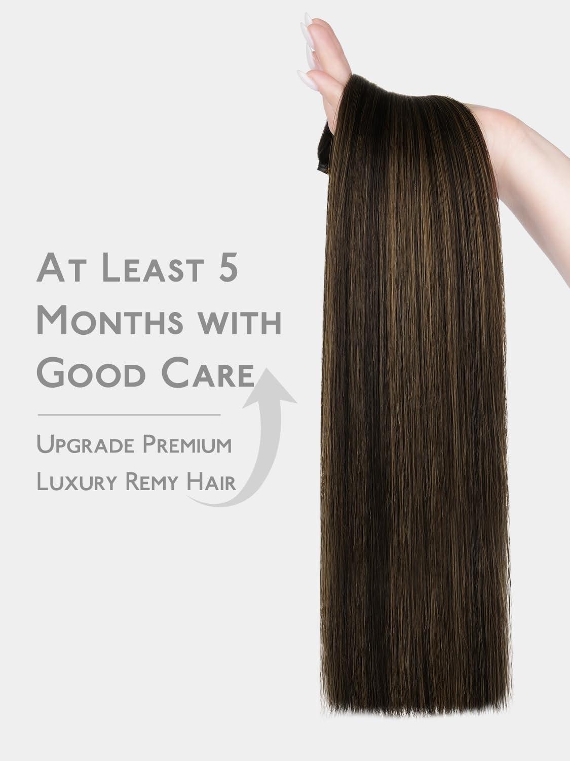 image:imageWENNALIFE 3PCS Butterfly Weft Hair Extensions Human Hair 14 Inch 80g Balayage Dark Brown Mixed Chestnut Brown Genius Sew in Hair Extensions Real Human Hair Add Volume and Length Invisible ExtensionsD2 Dark Brown