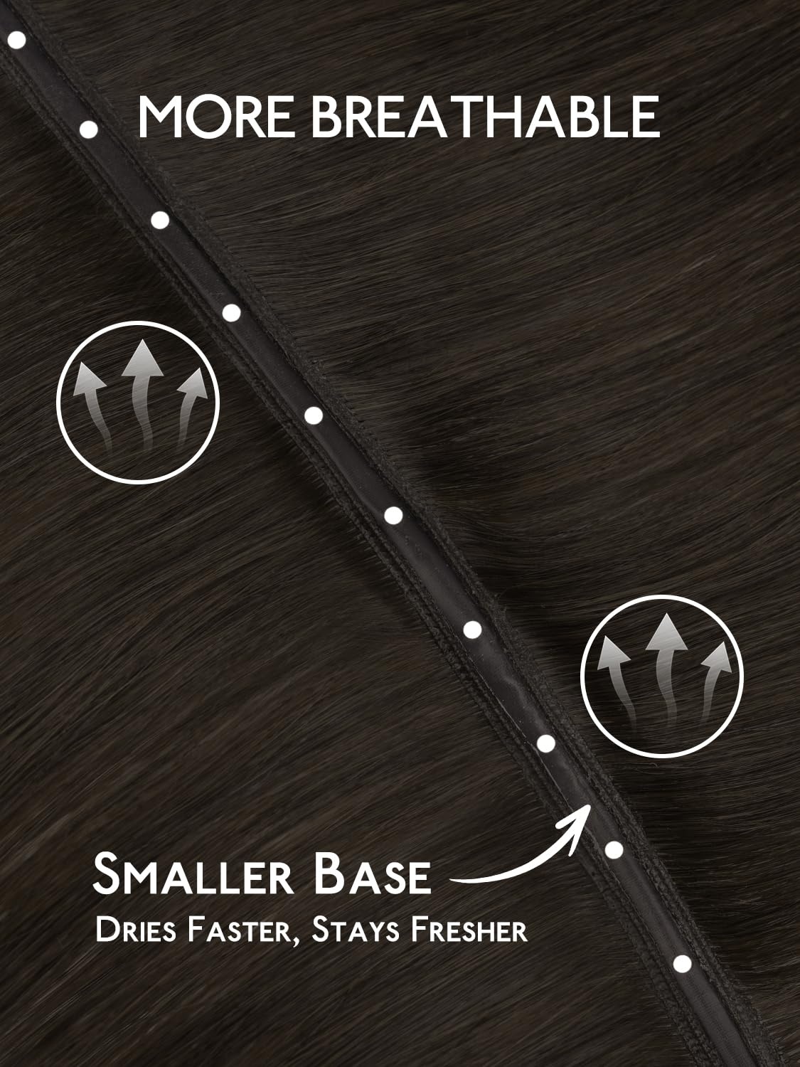 image:imageWENNALIFE 3PCS Butterfly Weft Hair Extensions Human Hair 14 Inch 80g Balayage Dark Brown Mixed Chestnut Brown Genius Sew in Hair Extensions Real Human Hair Add Volume and Length Invisible ExtensionsD2 Dark Brown