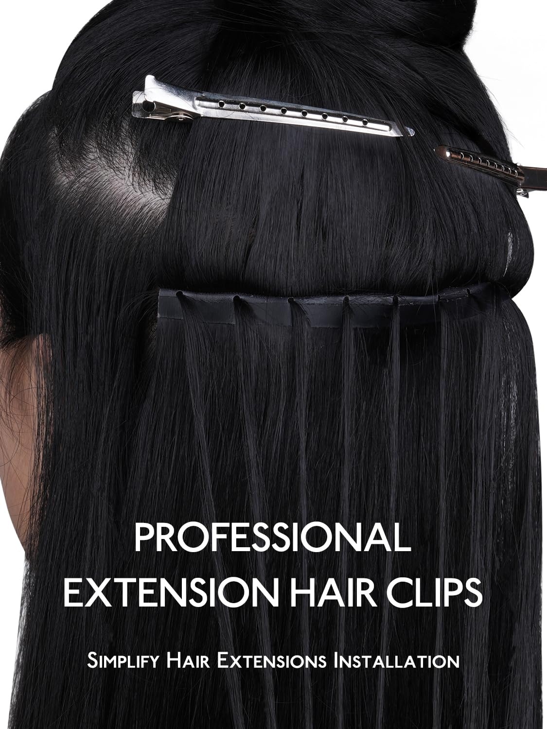 image:imageWENNALIFE 45cm amp 9cm Duck Bill Clips 40 PCS Metal Alligator Curl Hair Clips with Holes Stainless Steel Sectioning Clips for Hair Cutting Styling amp Coloring Strong Grip RustResistant SilverDKBCLIP