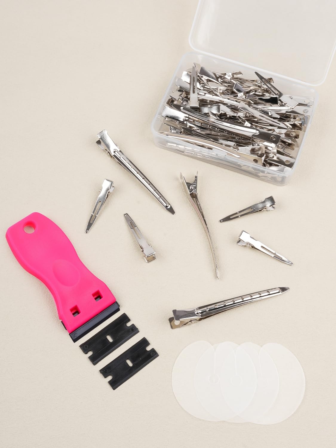 image:imageWENNALIFE 45cm amp 9cm Duck Bill Clips 40 PCS Metal Alligator Curl Hair Clips with Holes Stainless Steel Sectioning Clips for Hair Cutting Styling amp Coloring Strong Grip RustResistant SilverDKBCLIP