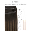 WENNALIFE 3PCS Butterfly Weft Hair Extensions Human Hair 14 Inch 80g Balayage Dark Brown Mixed Chestnut Brown Genius Sew in Hair Extensions Real Human Hair Add Volume and Length Invisible Extensions(#2/6/2 Balayage Dark Brown Mixed Chestnut Brown)