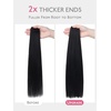 WENNALIFE 3PCS Butterfly Weft Hair Extensions Human Hair 14 Inch 80g Balayage Dark Brown Mixed Chestnut Brown Genius Sew in Hair Extensions Real Human Hair Add Volume and Length Invisible Extensions(#4/27/4 Balayage Chocolate Brown to Caramel Blonde)